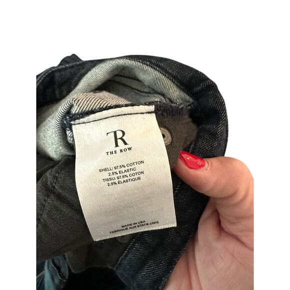 The Row Women's Dark Blue Cotton Blend Mid Rise Straight-Leg Denim Jeans Size 2 - Picture 6 of 7